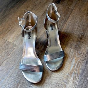 Silver heeled sandals